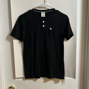 Black Abercrombie kids size 14 black button down shirt.